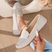 Women's Plus Size Slip On Loafers European And American Style Flat Shoes Autumn New Style_vogvips.com