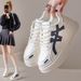 sponge Cake Thick-soled Little White Shoes For Women, Small Height Increase, Round Head, Fashionable Versatile Casual Board Shoes_vogvips.com