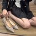 Pointed Single Shoes Women's Flat-soled Willow Ding Shallow Mouth European And American Soft-soled Boat Shoes Flat-heeled Women's Shoes Rivet Shoes_vogvips.com