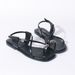 Women's Metallic Toe Ring Flat Sandals - Breathable PU Strappy Roman Gladiator Shoes For Casual & Vacation Wear_vogvips.com