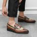 Suitable For All Seasons Large Business Size 38-46 Men's Slip-On Loafers British Formal Leather Shoes_vogvips.com