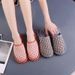 Baotou Three-Layer Thickened Rubber Sole Fabric Slippers Plaid Cartoon Home Indoor Wooden Floor Slippers Sealed Winter_vogvips.com