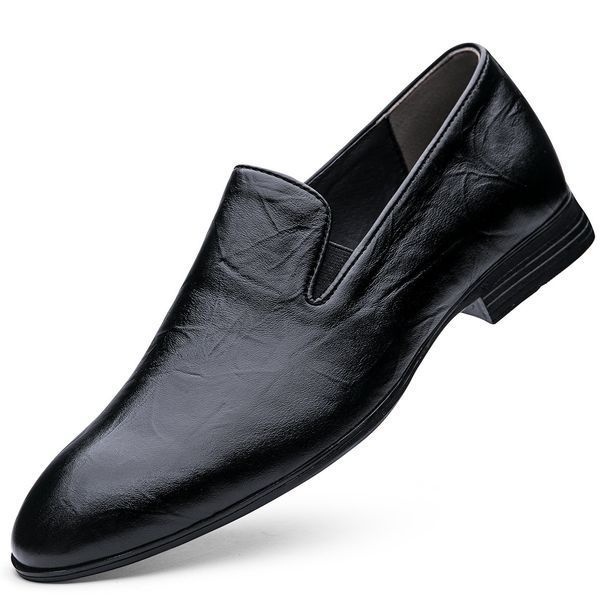 Large Size Men's Shoes Four-pattern Leather Shoes Casual Shoes Single Shoes Lazy Hole Driving Loafers_vogvips.com
