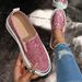 plus Size Women's Casual Glitter Rhinestone Slip-On Shoes Thick Soled Spring Autumn New Style Lazy Shoes_vogvips.com