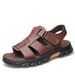 Summer Sandals Breathable Versatile Casual Outdoor Two-Way Men's Beach Middle-Aged Dad Slip-On Shoes_vogvips.com