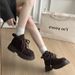 Platform Lace-up Martin For Women 2025 Autumn New Fashion Workwear Yellow Melad Short Boots_vogvips.com