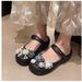 Women's Summer Ballet Clogs, EVA Soft Elastic, Slimming, Iridescent, With Glass Flowers Pearls, For Home And Outdoor_vogvips.com