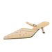 5131-1 French Style Pointed Mesh Rhinestone Stiletto Heel Mules For Women Breathable Hollow Strap Open Toe Shoes_vogvips.com