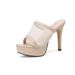 Mesh Waterproof Platform High Heels - Available In Sizes Small To Large - Chunky Heel, Wearable Outdoors,_vogvips.com