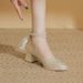 Chunky Heel Wedding Women High Heels Bride 2025 Spring New Mary Jane Women's Square Toe Single Shoes_vogvips.com