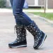 Woman Chunky Womens Shoes For Snow Boots Half High Moon Platform Mid Calf Round Toe Big Red Waterproof With Chic Point_vogvips.com