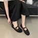 Cute Bow Square Toe Suede Color-Block Shallow Flat Ballet For Women 2025 New Soft Sole Shoes_vogvips.com