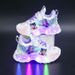 Girls' With Lights 2025 Spring And Autumn New Mesh Breathable Children's Sports Nezha Soft Sole Running Shoes_vogvips.com