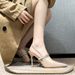 French High's Slim Heels, 2025 Summer New Pointed Back Strap, Versatile Commuting, Sexy Hollow Out Single Shoe For_vogvips.com