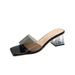 New Women's Transparent Flip-flops With Thick, Ultra-high Heels, Square Heads And Exposed Toes_vogvips.com