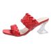2023 New Cross-Border Plus Size High-Heeled Sandals With Double Row Woven Straps, European And American Fashion Chunky_vogvips.com
