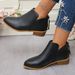 European And American Trade Large Size Leather Women, Solid Color Slimming Pointed Toe Back Zipper Casual Thick Sole_vogvips.com