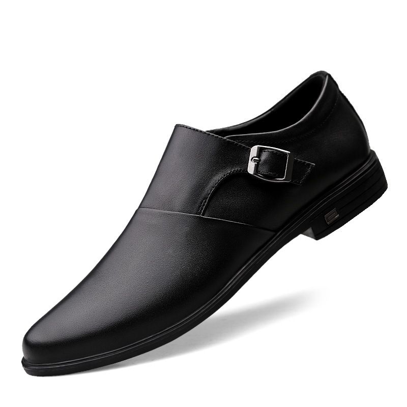 First Layer Soft Sole Soft Leather Shallow Mouth Foot Cover Men's Shoes Men's Casual Single Shoes_vogvips.com