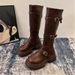 Trendy Black Over-the-Knee Slimming Thick-Soled For Women 2025 New Autumn Chunky Heel Short Boots_vogvips.com