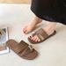 Women's Summer New Fashion Rhinestone One-Strap Slippers, Versatile Outdoor Non-Slip Flat Sandals_vogvips.com