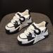 Dad Black And With Internal Height Increase, Thick-soled Women's 2026 Autumn New Casual Fashion Versatile White Sneakers_vogvips.com