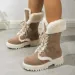Thick Plush Winter Artificial Fur Platform Ankle For Womens Mid-range Lace Snow Boots And Thick Cotton Shoes 241022_vogvips.com