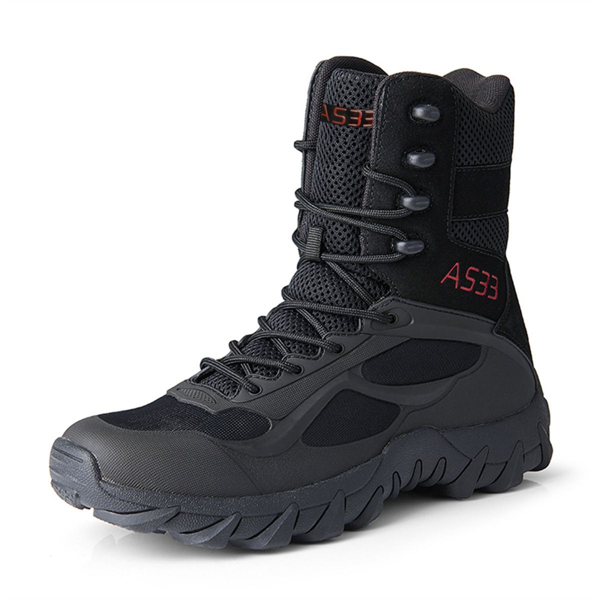 Men's Tactical Boots High Top Outdoor Military Boots For Hiking Camping Shooting & Extreme Sports - Durable PU & Mesh Construction Desert Work Boots_vogvips.com