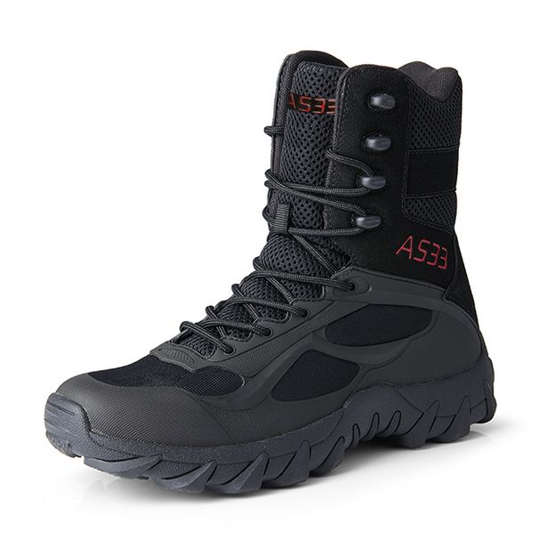 Men's Tactical Boots High Top Outdoor Military Boots For Hiking Camping Shooting & Extreme Sports - Durable PU & Mesh Construction Desert Work Boots_vogvips.com