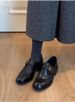 Belt Buckle Thick Heel Round Head Loafers One Pedal Commuter Loafers Women's Single Shoes._vogvips.com