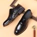 Men's Casual Leather Trendy Business Formal Comfortable Slip-On Solid Color Cross-Border New Style Height-Increasing_vogvips.com