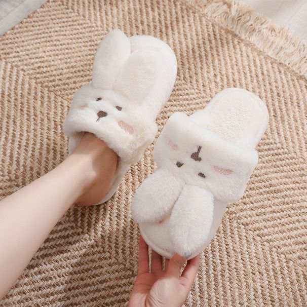 Plush Slippers Women, New Autumn And Winter Cute Rabbit Couple Home Maternity Indoor Silent Warm Cotton Shoes For Men_vogvips.com