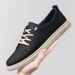 Sports And Leisure Men's Shoes White Shoes Leather Men's Board Shoes Lace-up Breathable British Style Flat Bottom Soft Sole_vogvips.com