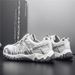 Men's Summer New Solid Color Simple Fashion Versatile Lace-up Sneakers, Breathable, Comfortable, Casual, Lightweight Dad Shoes_vogvips.com
