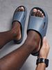 Men's Summer Casual Simple Fashion Solid Color Flat Slip-On Eva One-Piece Beach Slippers For Outdoor Home Use, Large_vogvips.com