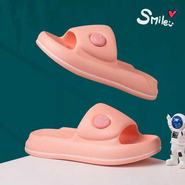 Summer Smiley Face Slide For Women, Thick Sole, Outdoor Wear, Soft Sole, Non-Slip EVA Slippers, Home Slippers, Fashionable And Versatile_vogvips.com
