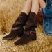 2025 Autumn Winter New Style Solid Color Pointed Toe Mid-Calf Mid-Heel Wrinkled Western Cowboy Slouch Boots_vogvips.com