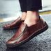 Suitable For All Seasons Casual Leather Shoes Spring And Autumn New Large Size Men's Handmade Zipper Loafers_vogvips.com