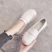 Plus Size Women's Single 2026 Spring And Autumn New British Style Versatile Soft Sole White Flat Casual Loafers Nurse_vogvips.com