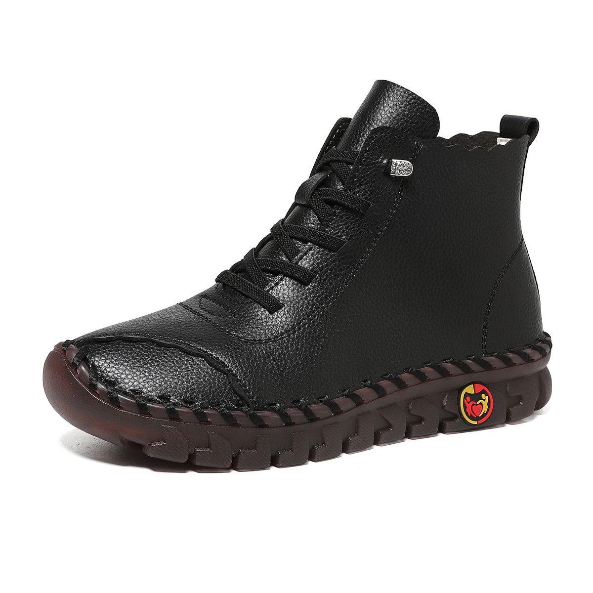 Handmade Casual Versatile Soft-Soled Mom Shoes, Large Size High-Top Women's Shoes, Flat Single Shoes, Casual Shoes_vogvips.com