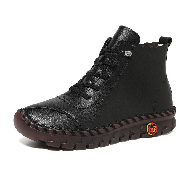 Handmade Casual Versatile Soft-Soled Mom Shoes, Large Size High-Top Women's Shoes, Flat Single Shoes, Casual Shoes_vogvips.com