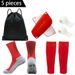 5 Piece Set For Outdoor Activities, Non Slip Football Socks, Outdoor Socks, Bandages, Shin Guards, Sports Drawstring Bag_vogvips.com