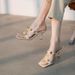 2025 Summer New Roman Style Shoes With Exposed Toes, Square Heads, Rivets, Hollowed Out I-shaped High Heels, Cool_vogvips.com