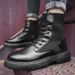 Men's Classic British Style High Top Leather Boots Winter Snow Boots Thick Sole Work Boots For Men & Women_vogvips.com