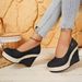 Women's Fabric Wedge Heel Single Shoes Slip On Shallow Mouth Platform European American Style_vogvips.com