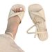 French-style Vintage Flat Sandals For Women, 2025 Summer New Fairy-style To Match Skirts, Roman-style One-strap Beach_vogvips.com