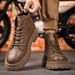 European Warm Series Martin Summer Sports Thick Sole Waterproof British Style Work Men's High-top Leather Shoes Casual Motorcycle Boots_vogvips.com