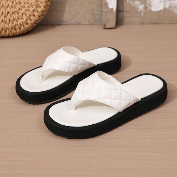 Women's plus Size Platform Slippers Lightweight Solid Color Outdoor Wearable Shoes_vogvips.com