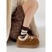 White Retro Fleece-Lined Warm Non-Slip Thick-Soled Snow Boots For Women Winter 2025 New Full-Coverage Shoes_vogvips.com