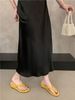 Petite Wedge Toe Clip-On Flip-Flops Women, Summer Outdoor Wear, Height Increasing, Slimming, Yellow, Stunning Beach_vogvips.com