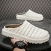 Large Size Men's Shoes For Summer, Mesh Breathable Casual Slip-on Loafers, Closed-toe, Backless Slippers_vogvips.com